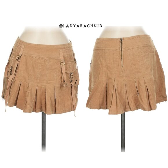 UNIF Hack tan corduroy tactical mini skirt - Picture 7 of 13